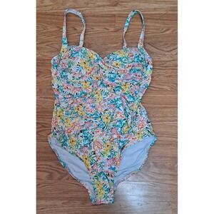 NIPTUCK One-piece Swimsuit Floral  Print, Sliming Bathing Suit, Size 12